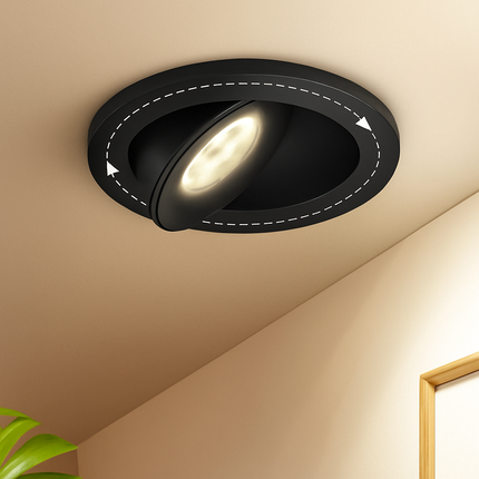 Spot LED encastré dimmable 7W-24W blanc et noir orientable 360° pour salon — LZ4X9P2