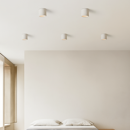 Plafonnier spot LED rond style wabi-sabi couleur terreuse éclairage doux — LZ4X9QJ