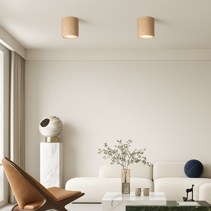 Plafonnier spot LED rond style wabi-sabi couleur terreuse éclairage doux — LZ4X9QJ
