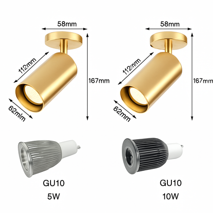 Spot LED en aluminium doré pour éclairage intérieur moderne — LZ4Q9T1