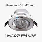 Silver 110V / 3W 70mm-75hole / Coldwhitelight6000K