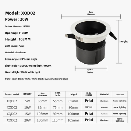 Spot LED encastrable lumière chaude et froide pour intérieur — LZ4X9P2