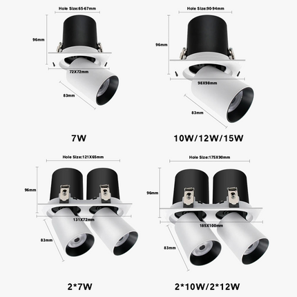 Spot LED encastrable rotatif dimmable pour éclairage intérieur — LZ4QJ7M