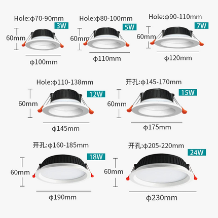 Spot LED encastré à trois températures de couleur polyvalent — LZ4F9QJ