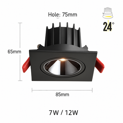 spot led encastrable anti-éblouissement réglable pour intérieur