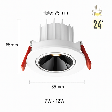 spot led encastrable anti-éblouissement réglable pour intérieur