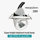 110V / 20W trou de 125 mm / Lumière blanche froide 6000 K | CN