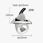220V / 20W trou de 125 mm / Lumière naturelle 4000K | CN