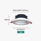110 V CA / 7W trou de 90 mm à 110 mm / Lumière blanche chaude 3000K | CN