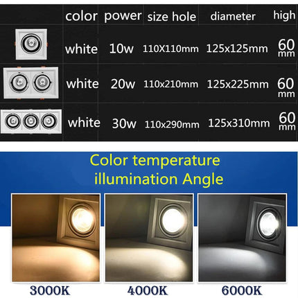 Spot LED encastrable dimmable haute luminosité pour décoration — LZ4X9P