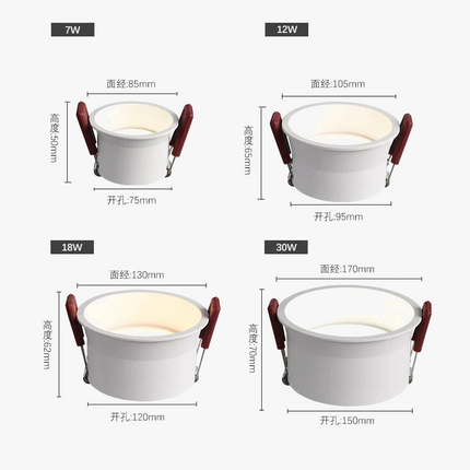 Spot LED encastrable rond dimmable trois couleurs — LZ4P9XJ2