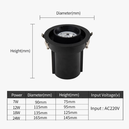 Spot LED encastrable rotatif en aluminium pour éclairage intérieur — LZ4X9T2