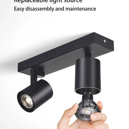 Spot LED GU10 orientable avec 2 ou 3 têtes anti-éblouissement amovibles — LZ4X9P