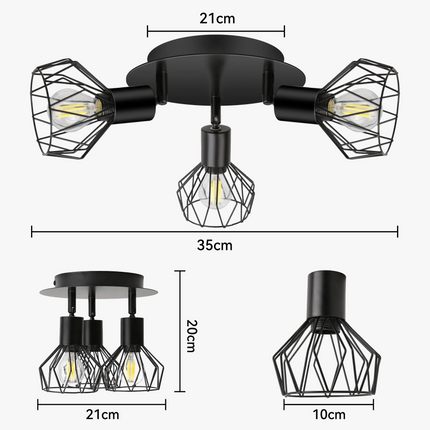 Plafonnier spot LED réglable en fil métallique pour intérieur — LZ4X9P