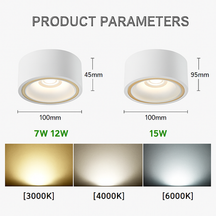 Spot LED rond à intensité variable en surface — LZ4X9T1