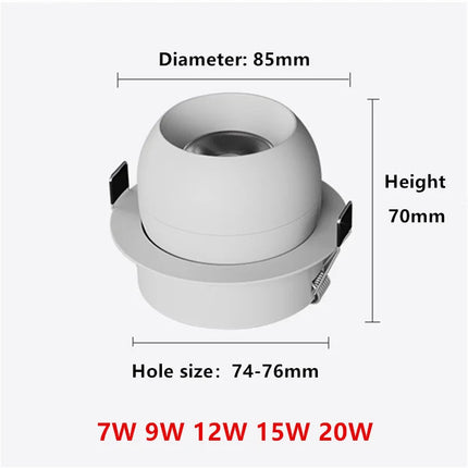 Spot LED rotatif anti-éblouissement intégré pour éclairage intérieur — LZ4X9P
