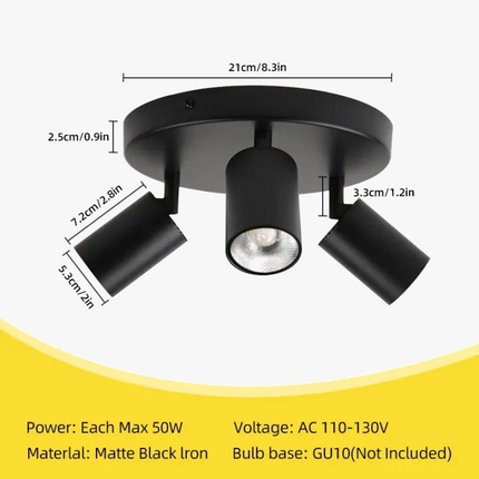 Spot LED triple GU10 sur rail pour éclairage intérieur — LZ4X9P2