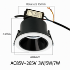 5W -75mm hole / 3000k