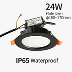 24V Input / Warmwhite3000K / black 24W 200mm hole | CHINA