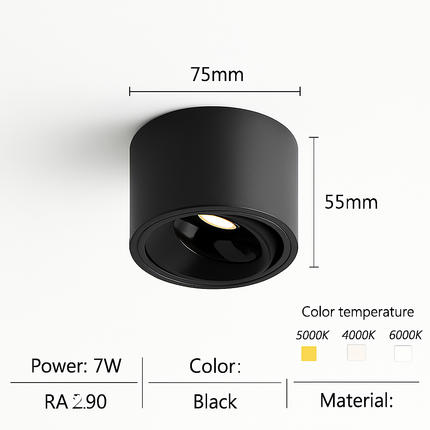 Spot LED ultra fin en aluminium réglable anti-éblouissement moderne — LZ4P9XQ