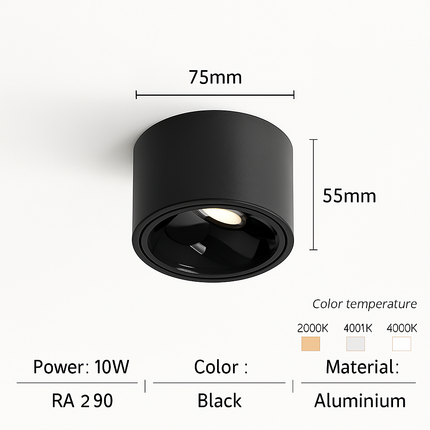 Spot LED ultra fin en aluminium réglable anti-éblouissement moderne — LZ4P9XQ