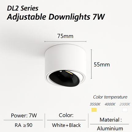 Spot LED ultra fin en aluminium réglable anti-éblouissement moderne — LZ4P9XQ
