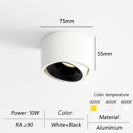 Spot LED ultra fin en aluminium réglable anti-éblouissement moderne — LZ4P9XQ