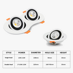 Blanc chaud / Carré-Blanc / CHINE | 10W à intensité variable