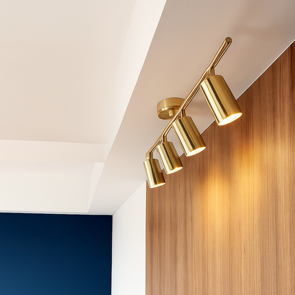 Spot LED arrondi design en métal doré — LZ4X9M2