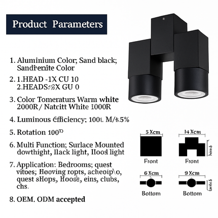 Spot double LED en aluminium blanc au design moderne — LZ4X9T