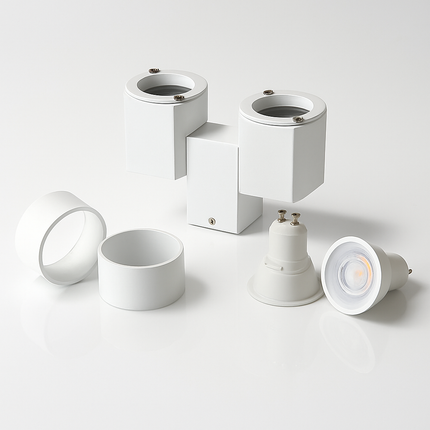 Spot double LED en aluminium blanc au design moderne — LZ4X9T