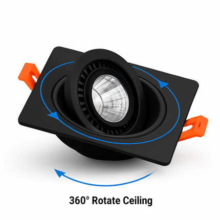 Spot LED moderne à base carrée avec rotation 360° Solal — LZ4X9P2