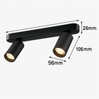 Noir - 2 / 7W / Dimmable