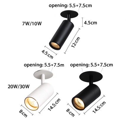 Spot plafond LED directionnel en blanc ou noir — LZ4X9P2