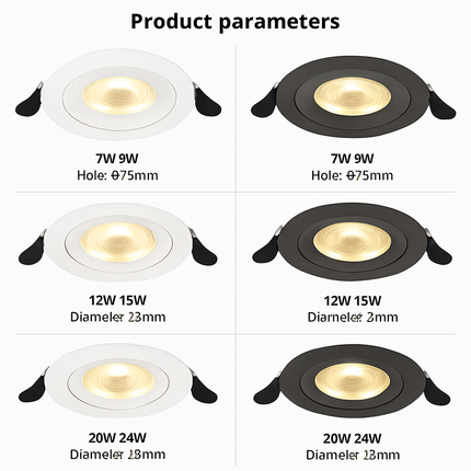 Spot encastré COB LED haut de gamme pour intérieur résidentiel — LZ7XQ2