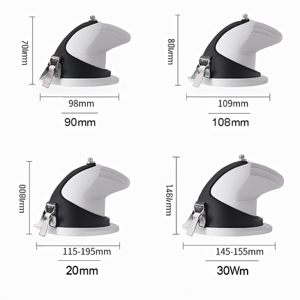 Spot LED rond pivotant 360° en aluminium blanc — LZ4XJ9