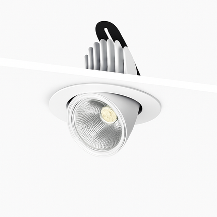 Spot LED rond pivotant 360° en aluminium blanc — LZ4XJ9