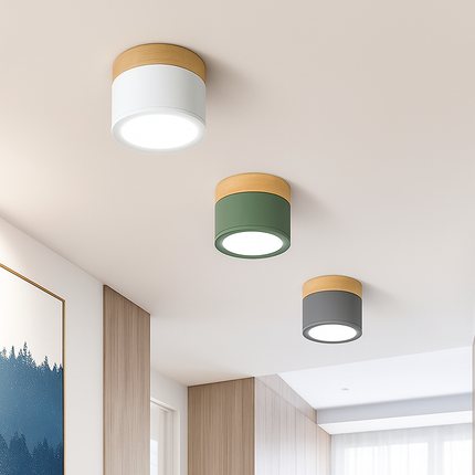 Spot cylindrique LED à base bois Botimi — LZ4X9T2