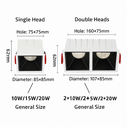 Spot LED encastrable moderne avec éclairage COB intégré — LZ4X9P2