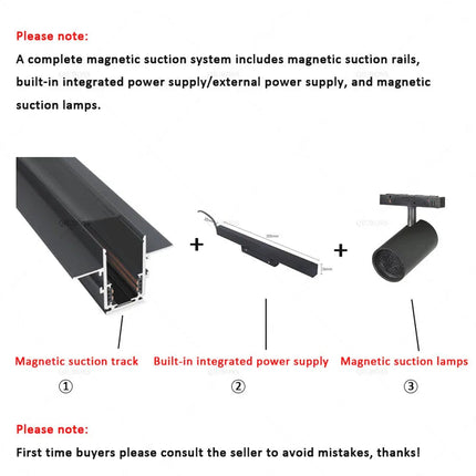 Spot magnétique moderne intégré pour rails d’éclairage — LZ4P9XQ