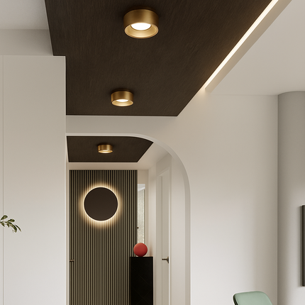 Spot LED circulaire cuivre style nordique de luxe — LZ4Q7M2