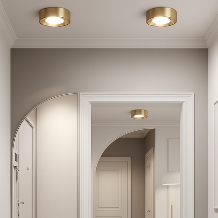 Spot LED circulaire cuivre style nordique de luxe — LZ4Q7M2