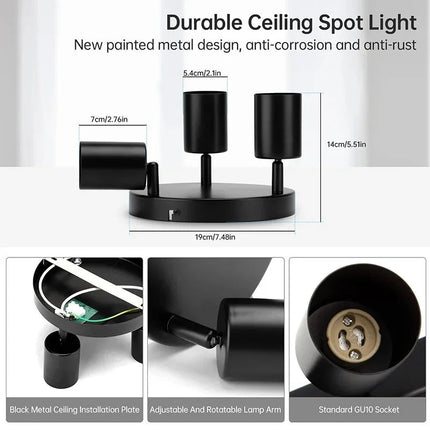 Spot LED sur rail GU10 avec têtes orientables pour intérieur — LZ4X9B