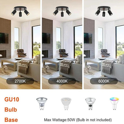 Spot LED sur rail GU10 avec têtes orientables pour intérieur — LZ4X9B