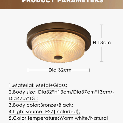 Plafonnier LED américain avec abat-jour en verre dépoli blanc pour couloir — LZ4X9M