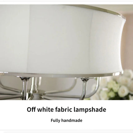 Lustre américain en cuivre avec abat-jour en tissu simple et créatif — LZ4X9M