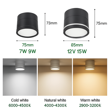 Plafonnier LED tube rotatif 7W-15W angle réglable pour intérieur — LZ4X9QJ2