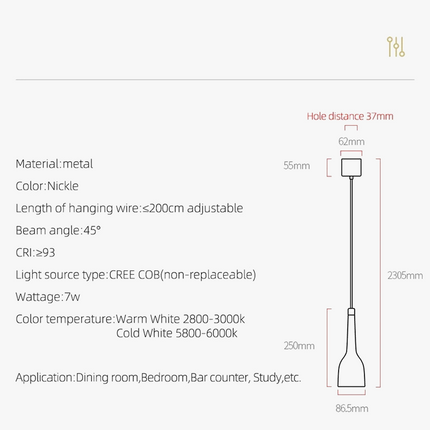 Suspension anti-éblouissement style nordique pour café et bar — LZ4X9T