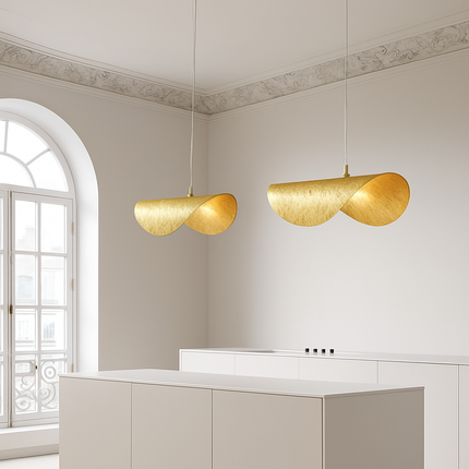 Suspension artisanale martelée en forme de fleur de lotus — LZ4X9T2