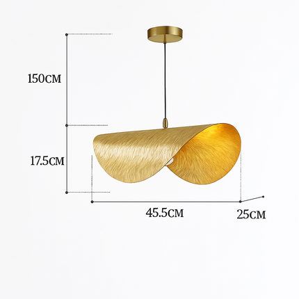 Suspension artisanale martelée en forme de fleur de lotus — LZ4X9T2